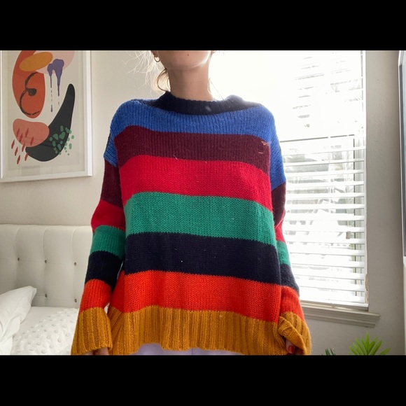 Urban Outfitters Sweaters - Urban Outfitters Rainbow sweater💜❤️💙💚
